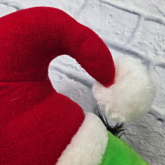 Vintage 1983 Coleco Dr Suess Santa Grinch Plush with Bushy Eyebrows Hard Eyes - Picture 14 of 16